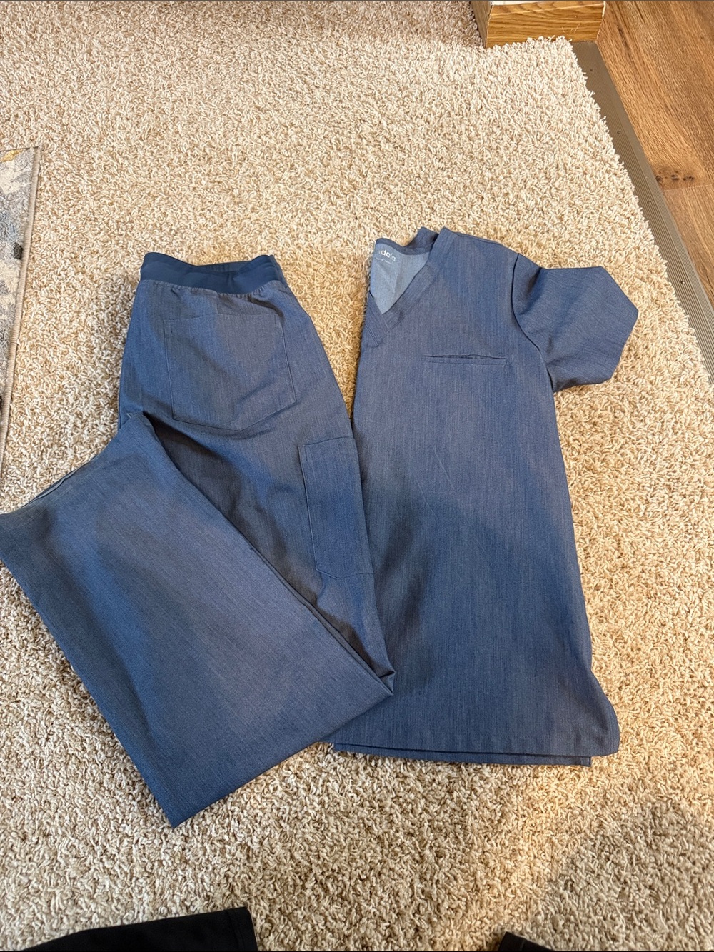 Scrub set gray/denim color